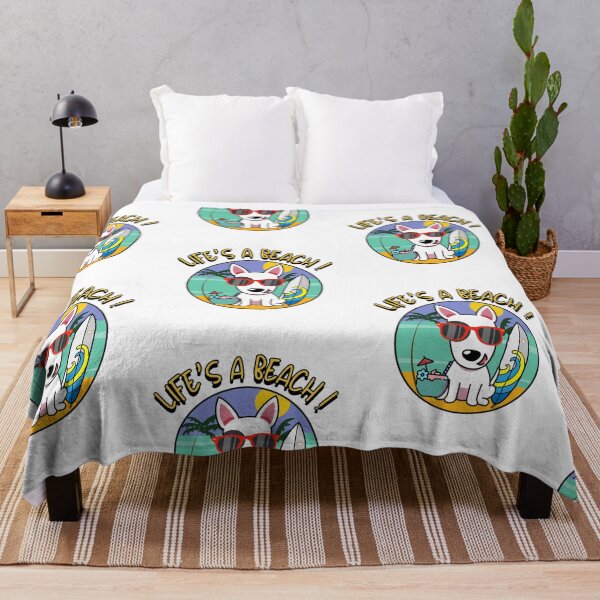 Item preview, Bull Terrier on the beach designed and sold by Pet Station.