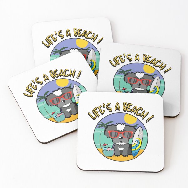 Item preview, Schnauzer on the beach designed and sold by Pet Station.