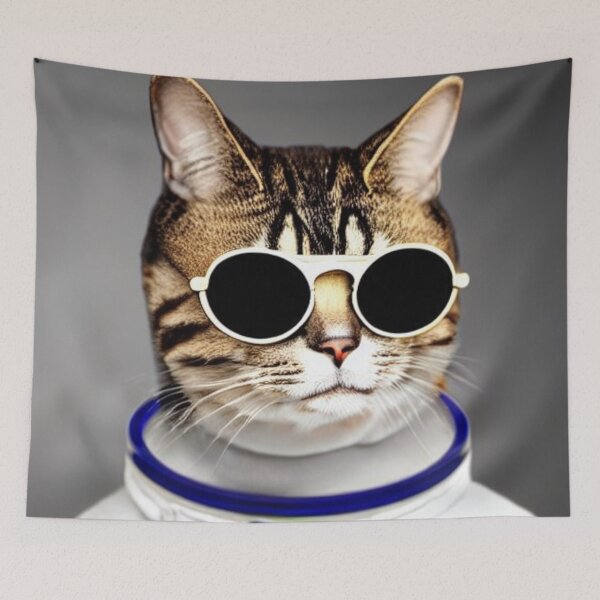 Item preview, Cute Adorable Astronaut Cat wearing a Spacesuit | Space Cat Portrait | Original digital art designed and sold by ArtworkbyEmmy.