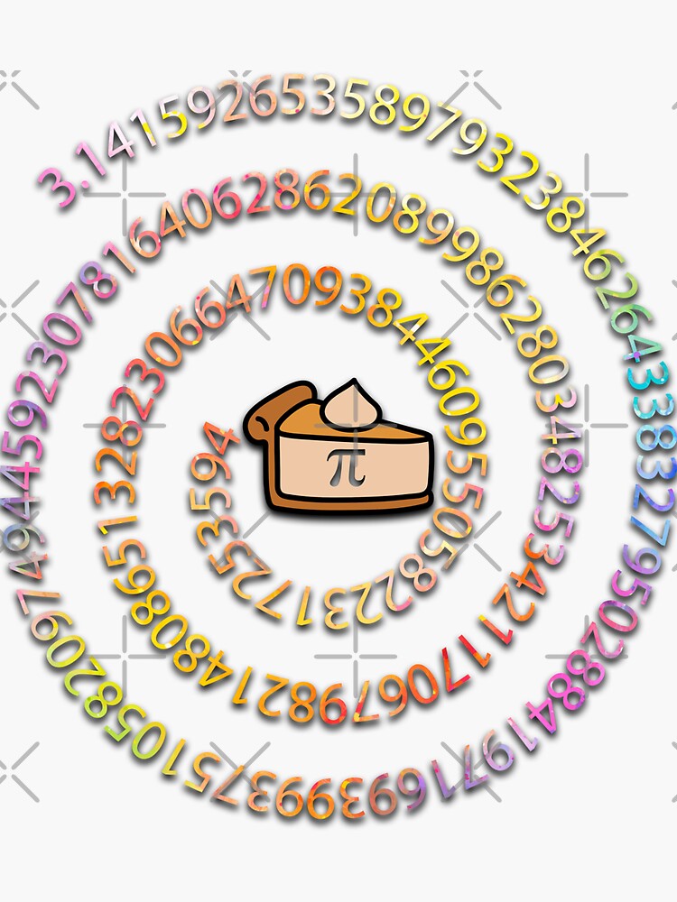 "Spiral Pi Math Symbol Funny Digits of Pi Rainbow 3.14 Pi Day Math