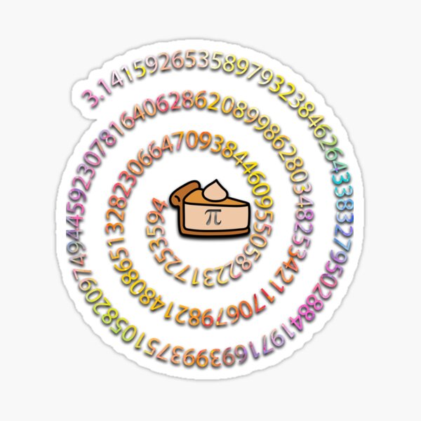 "Spiral Pi Math Symbol Funny Digits of Pi Rainbow 3.14 Pi Day Math Teacher" Sticker for Sale by