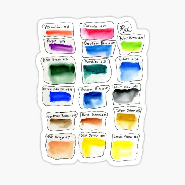Watercolor Test Pallette Sticker