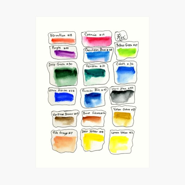 Watercolor Test Pallette Art Print