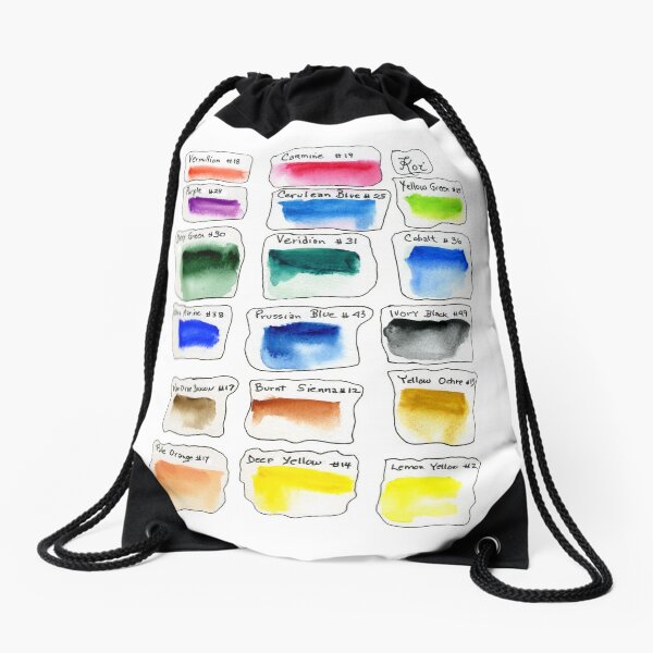 Watercolor Test Pallette Drawstring Bag