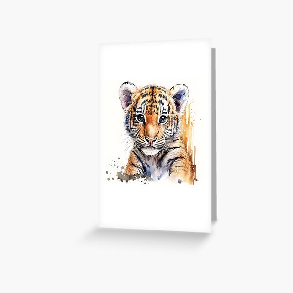 Artikel-Vorschau von Aquarell süßes Tigerbaby-Portrait, kleines Tigerjunges, designt und verkauft von MoonFoxDesign.