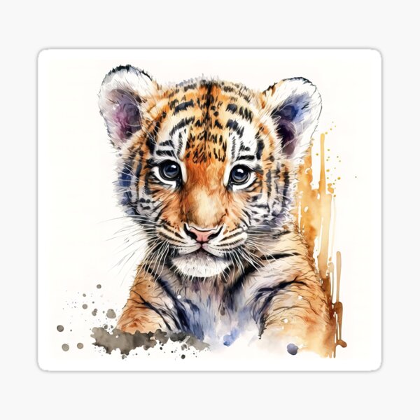 Tiger Family Watercolor Illustration Tiger Portrait Father Tiger Cub Stock  Illustration by ©inna73 #489391576
