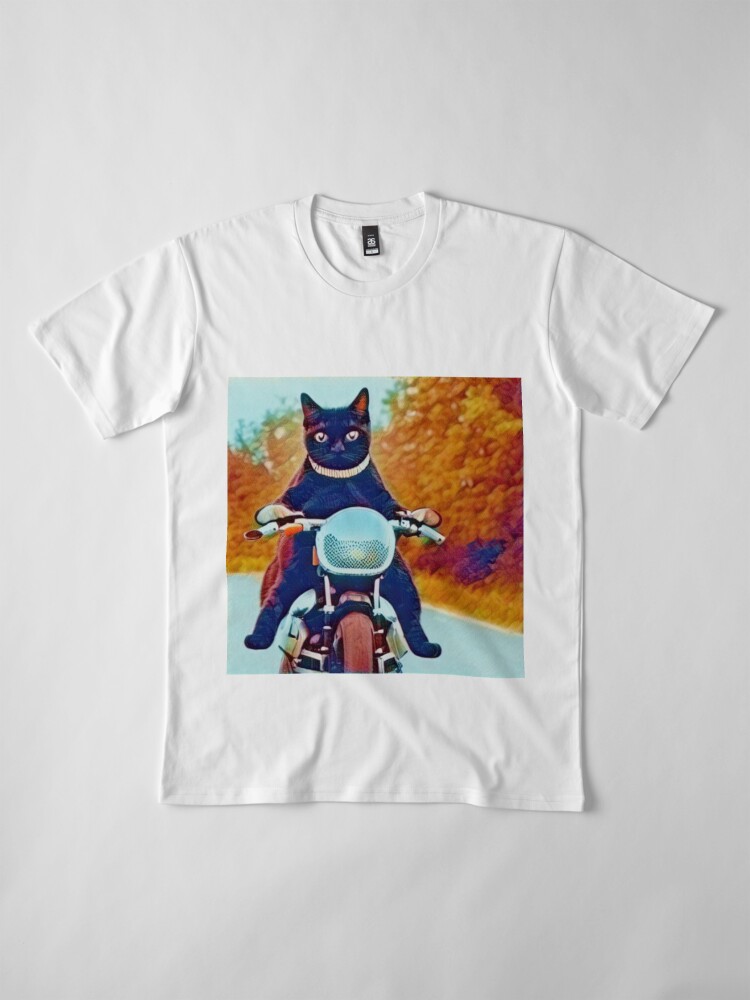 Alternate view of Cat riding Motorcycle Premium T-Shirt