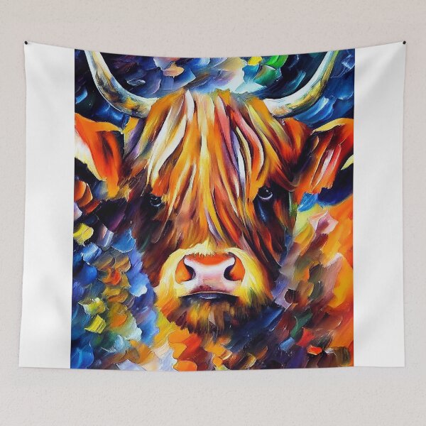 Item preview, Highland Cow Oil Painting designed and sold by StephenJSmith.