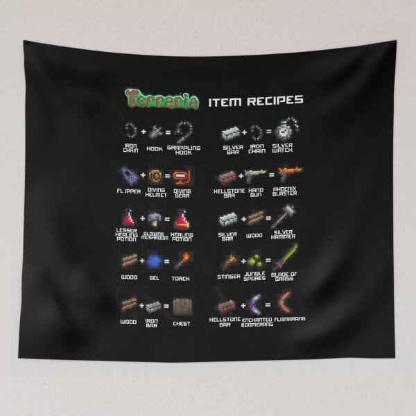 Item preview, Terraria Game All Weapons Item Recipes   designed and sold by KarinaPan.