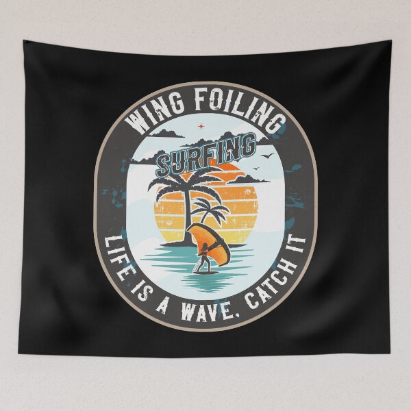 Item preview, WING FOILING SURFING LIFE IS A WAVE CATCH IT designed and sold by HomeCoquette.