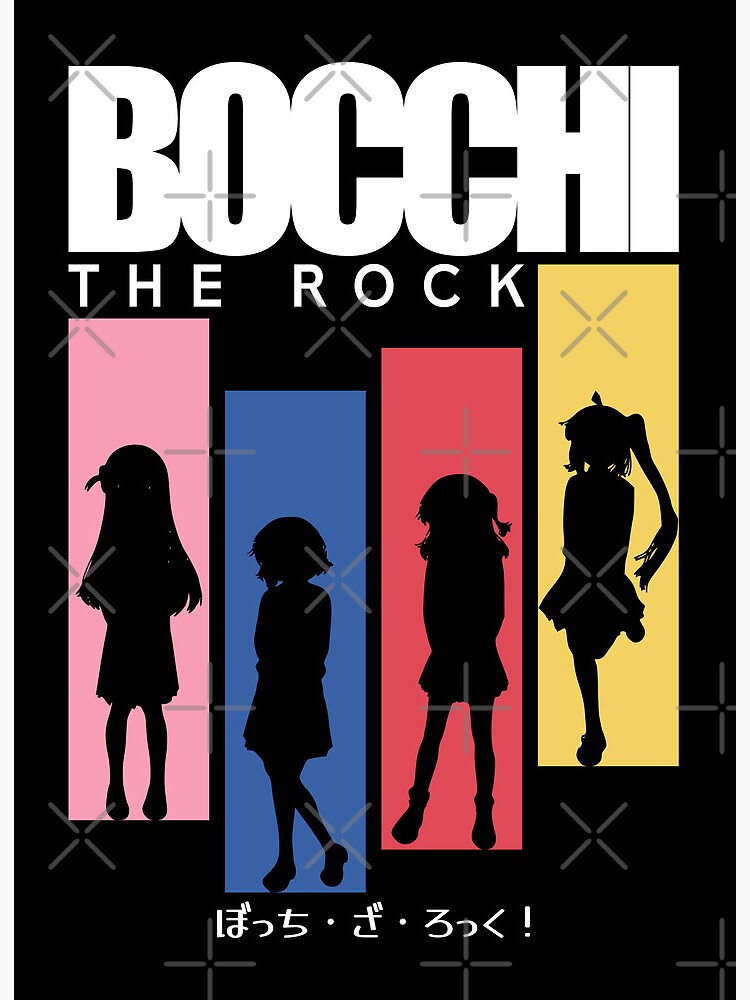 Bocchi the rock anime, All main characters: Hitori gotoh, Ryo yamada,  Ikuyo kita, Nijika ijichi, Aesthetic japan streetwear style, Clean black  Poster for Sale by Animangapoi