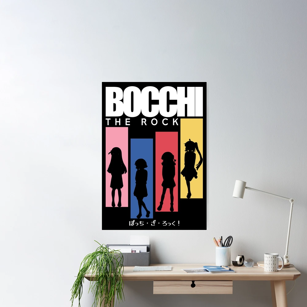 Bocchi the rock anime, All main characters: Hitori gotoh, Ryo yamada,  Ikuyo kita, Nijika ijichi, Aesthetic japan streetwear style, Clean black  Poster for Sale by Animangapoi