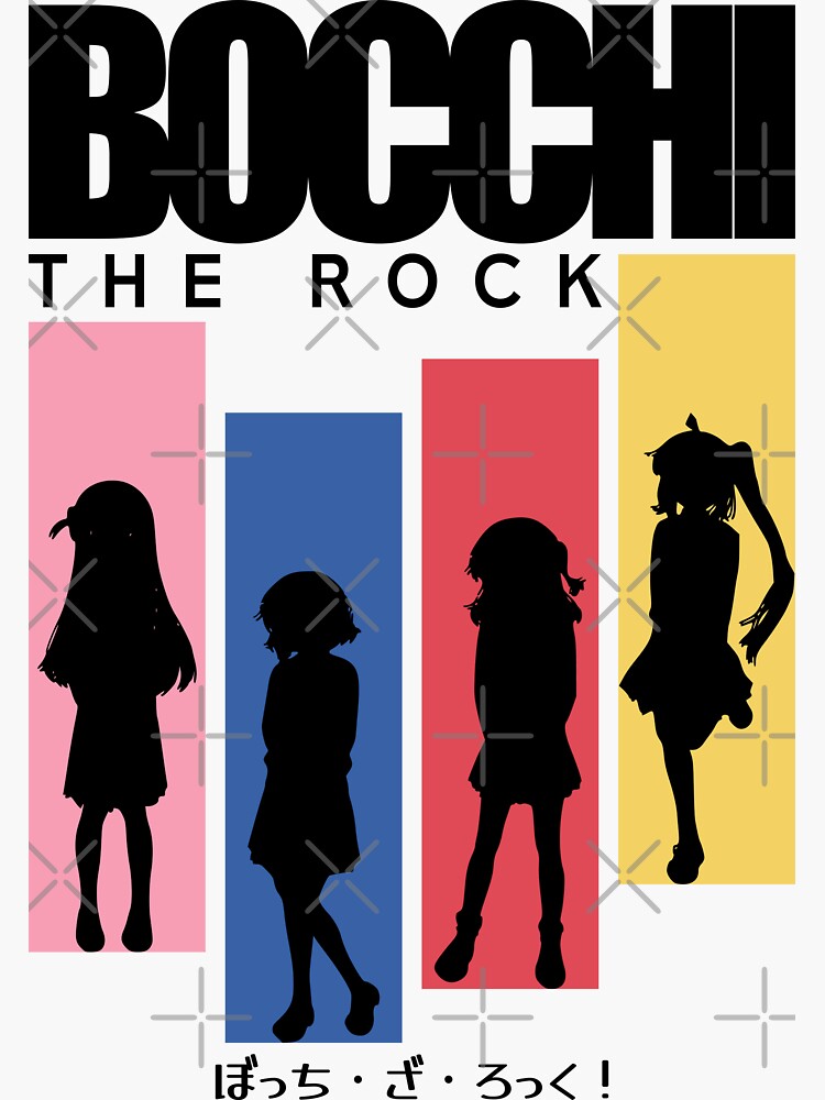 Bocchi the rock anime, All main characters: Hitori gotoh, Ryo yamada,  Ikuyo kita, Nijika ijichi, Aesthetic japan streetwear style, Clean black  Poster for Sale by Animangapoi