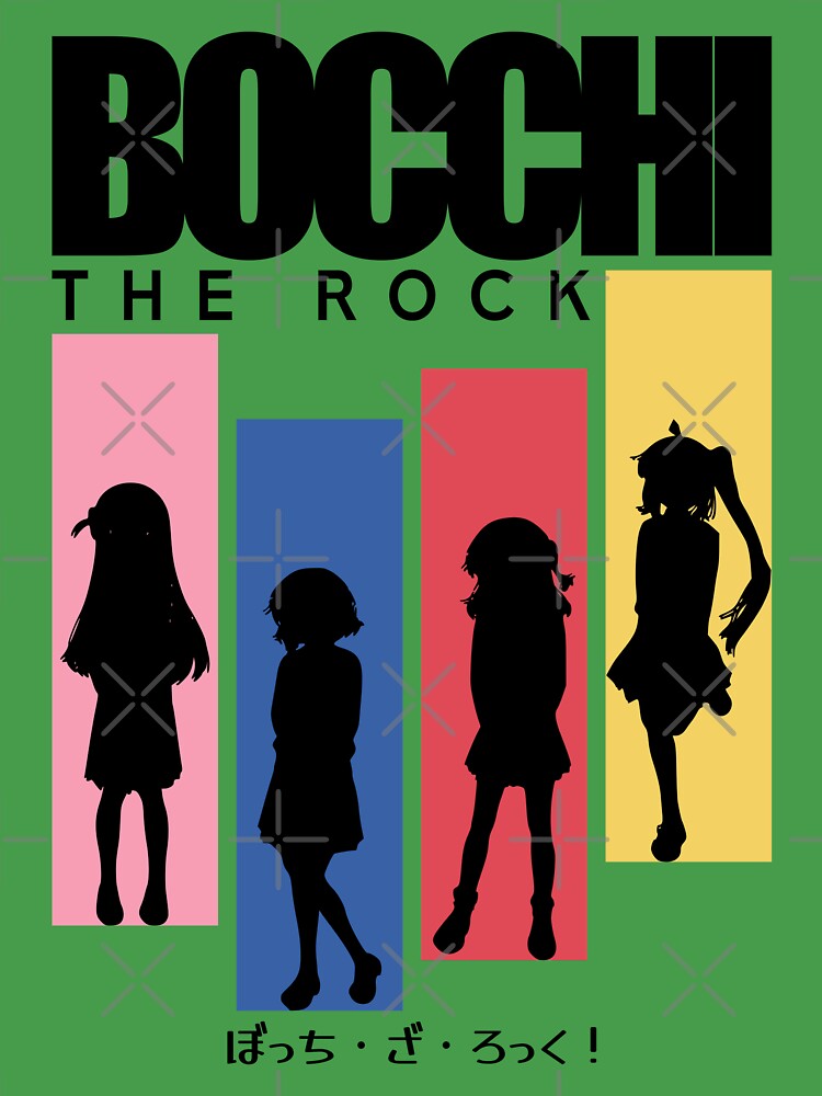 Bocchi the rock anime, All main characters: Hitori gotoh, Ryo yamada,  Ikuyo kita, Nijika ijichi, Aesthetic japan streetwear style, Clean black  Canvas Print for Sale by Animangapoi