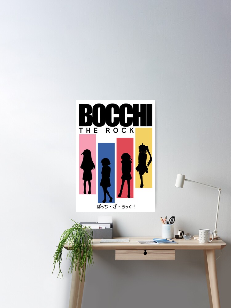 Bocchi the rock anime, All main characters: Hitori gotoh, Ryo yamada,  Ikuyo kita, Nijika ijichi, Aesthetic japan streetwear style, Clean black  Poster for Sale by Animangapoi