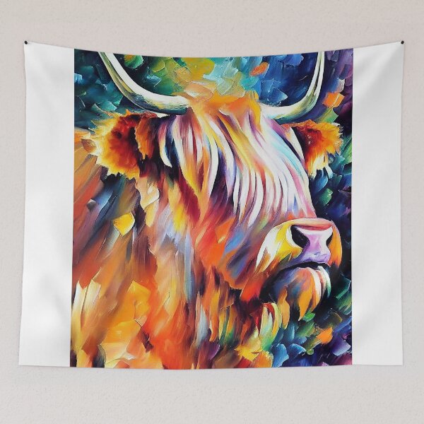 Item preview, Highland Cow Oil Painting designed and sold by StephenJSmith.