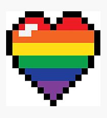 8-bit Pride Heart Photographic Print