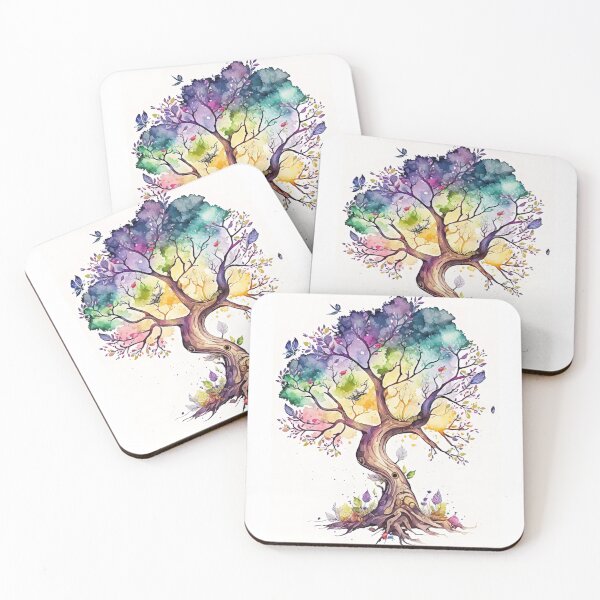 Item preview, Watercolor Fantasy Tree, Beautiful Rainbow Tree designed and sold by MoonFoxDesign.