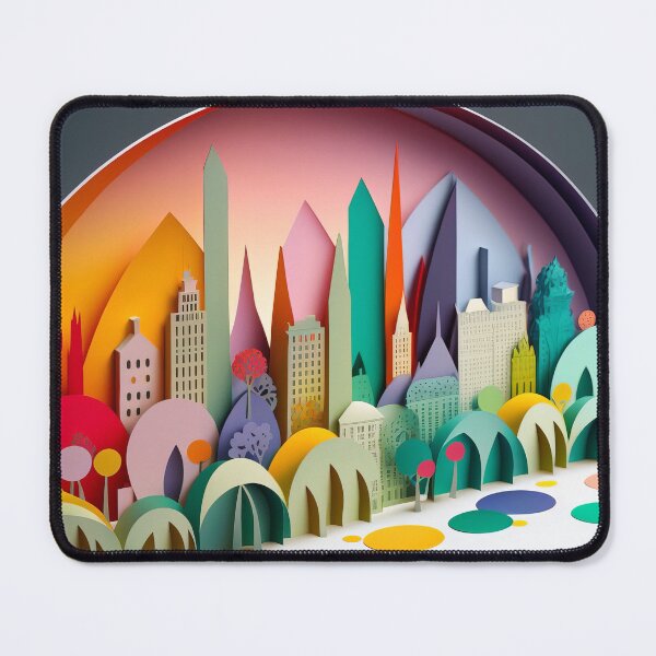 Item preview, 3D Effect Papercut Art - Cityscape Scene designed and sold by TheArtfulAI.