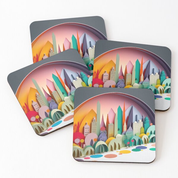 Item preview, 3D Effect Papercut Art - Cityscape Scene designed and sold by TheArtfulAI.