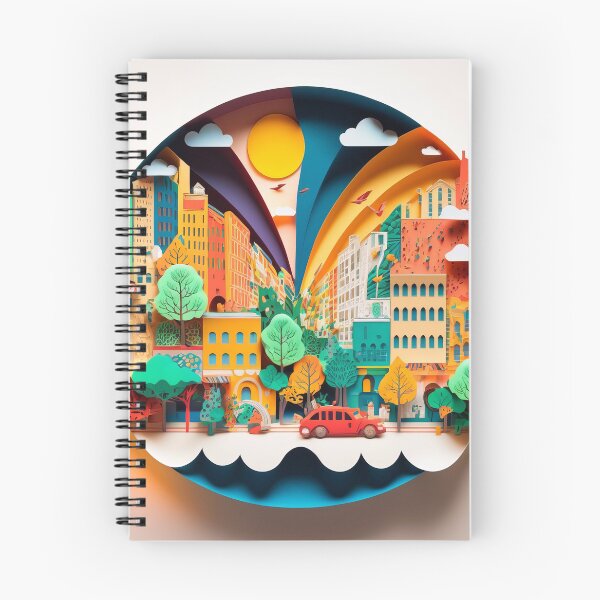 Item preview, 3D Effect Papercut Art - Cityscape Scene designed and sold by TheArtfulAI.