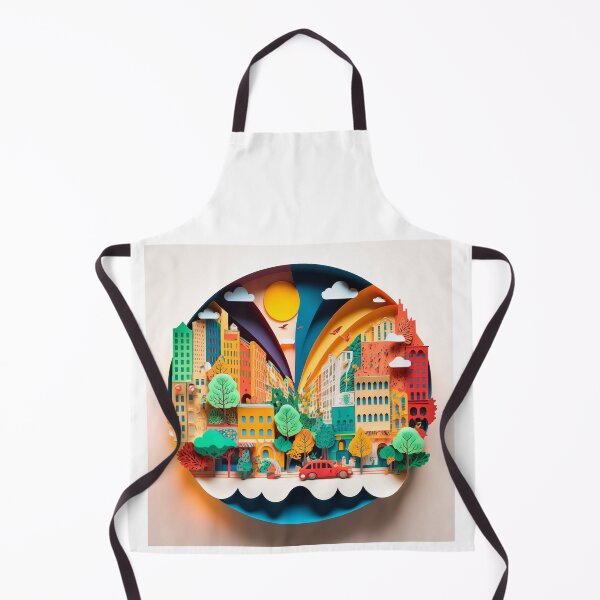 Item preview, 3D Effect Papercut Art - Cityscape Scene designed and sold by TheArtfulAI.