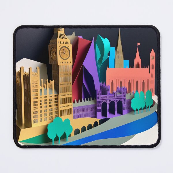 Item preview, 3D Effect Papercut Art - Cityscape Scene designed and sold by TheArtfulAI.