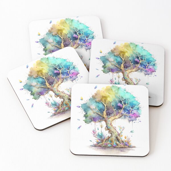 Item preview, Watercolor Fantasy Tree, Beautiful Colorful Tree designed and sold by MoonFoxDesign.