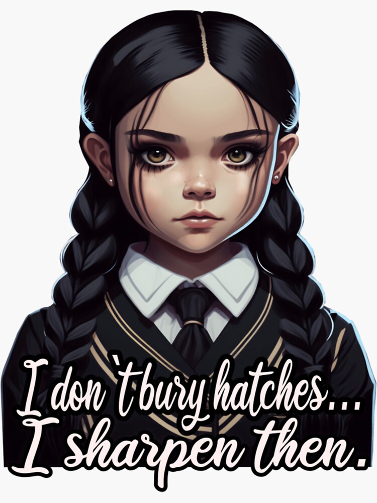 Wednesday Addams Anime Character Nevermore Academy Sticker For Sale By Jastybarron1 Redbubble