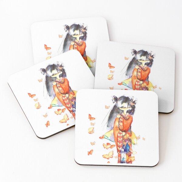 Item preview, Japanese with orange butterflies designed and sold by tanyavladim.