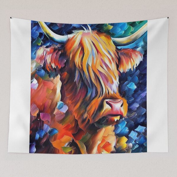 Item preview, Highland Cow Oil Painting designed and sold by StephenJSmith.