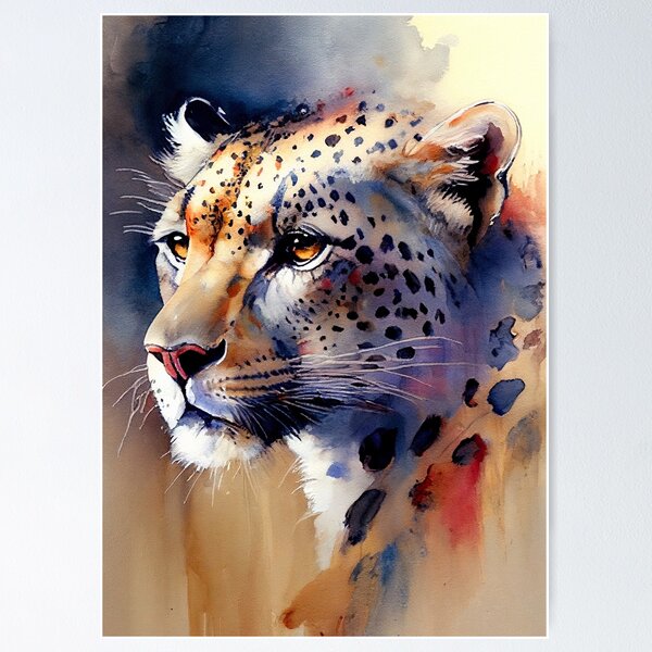 Watercolor Leopard, Poster