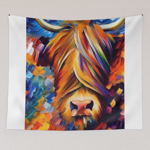 Item preview, Highland Cow Oil Painting designed and sold by StephenJSmith.