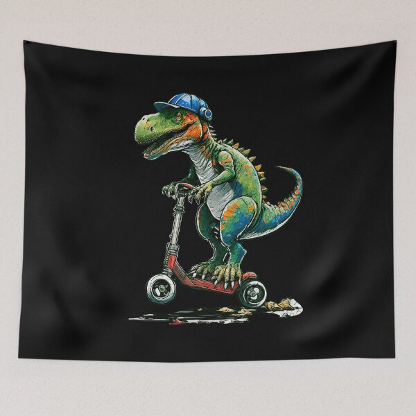 Item preview, Dinosaurs on stunt scooters designed and sold by cappu1.