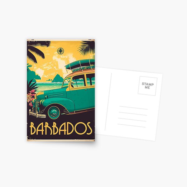Item preview, Barbados Vintage Travel Art Poster designed and sold by OldTravelArt.