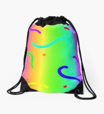 rainbo squiggles Drawstring Bag