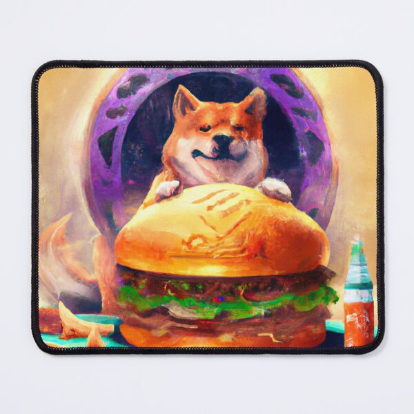 Item preview, A fortune-telling shiba inu with a giant hamburger designed and sold by T-Shirt-Group.
