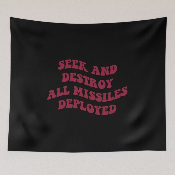 Item preview, seek and destroy all missiles deployed red designed and sold by everything4eva.