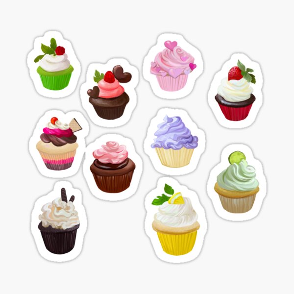 Cupcake Sticker - Single Sticker for Sale by serenamidori