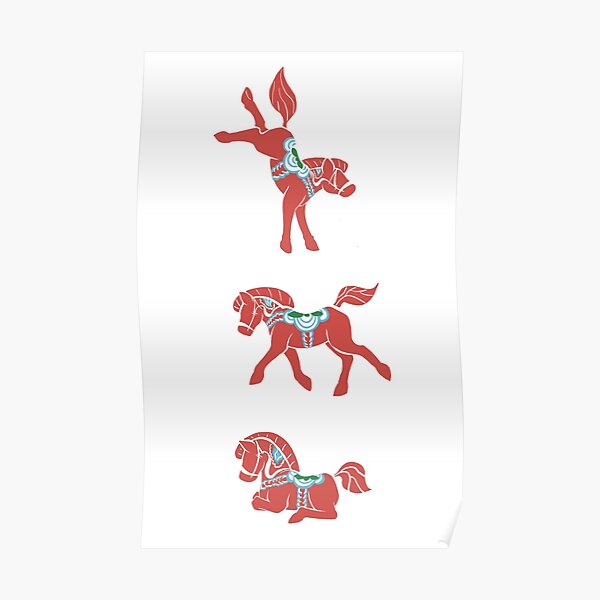 Lovely Little Dala Horses Poster