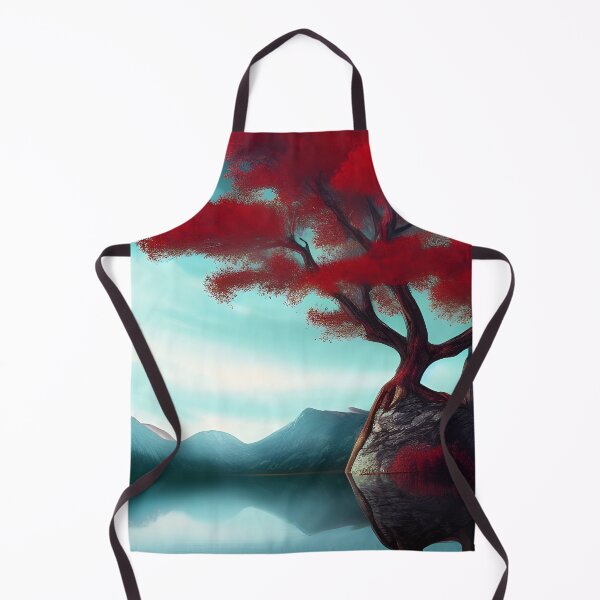 Item preview, Red tree in lake generated by artificial intelligence designed and sold by megadrina.
