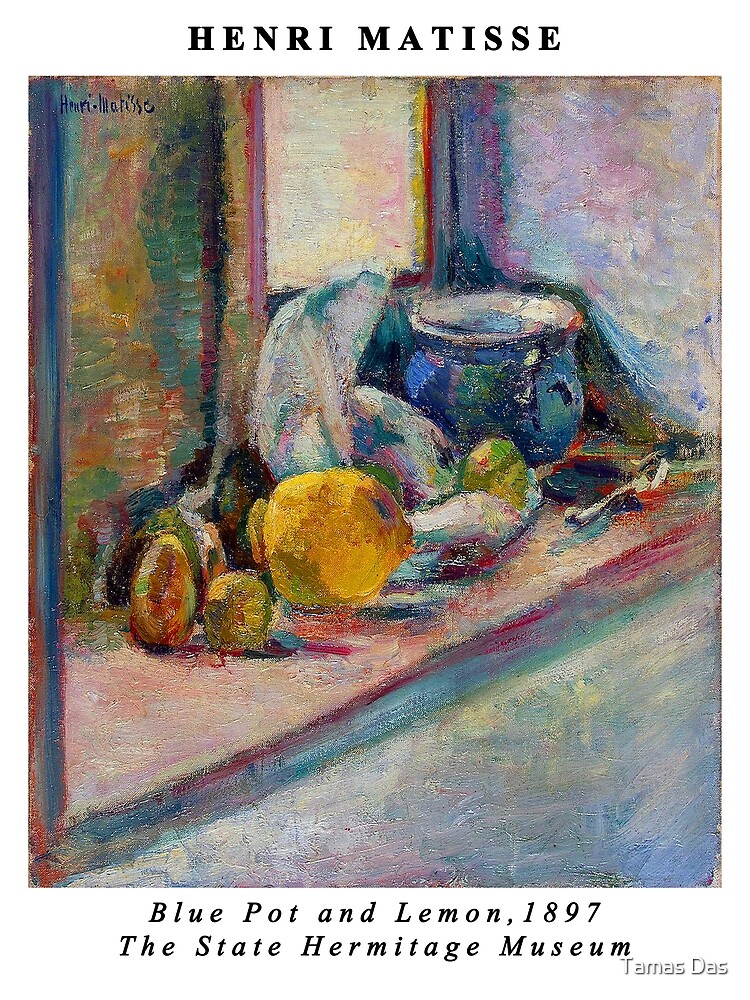 Poster for Sale avec l'œuvre « Pot bleu et citron par Henri