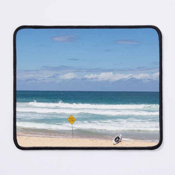 Item preview, Manly Beach and Beach Closed Sign Sydney designed and sold by Martin Berry Photography.