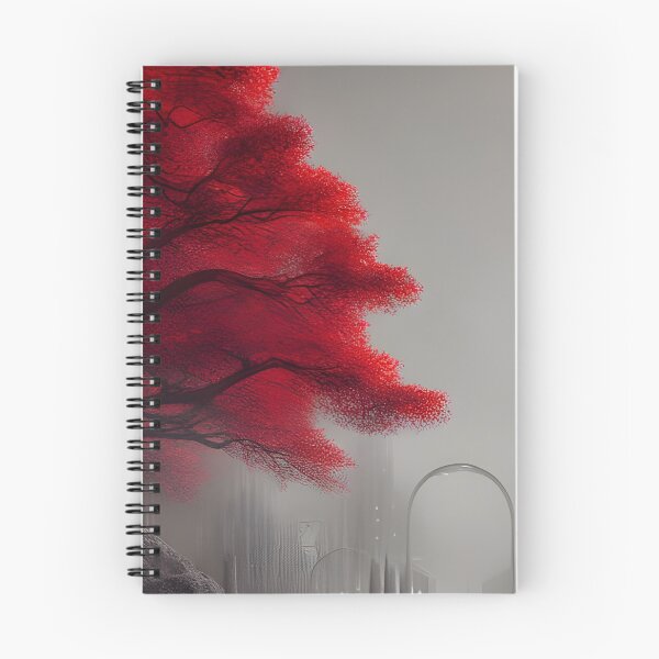 Item preview, Red tree in city generated by artificial intelligence designed and sold by megadrina.