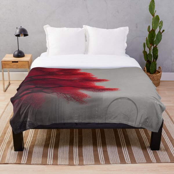 Item preview, Red tree in city generated by artificial intelligence designed and sold by megadrina.