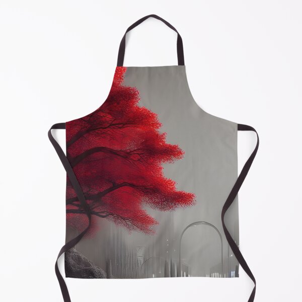 Item preview, Red tree in city generated by artificial intelligence designed and sold by megadrina.