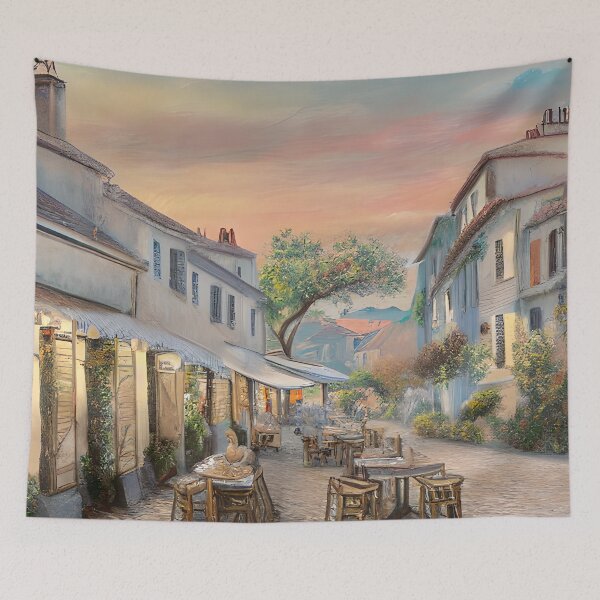 Item preview, Warm Cafe in a Small French Village designed and sold by FreeSpirit-Shop.
