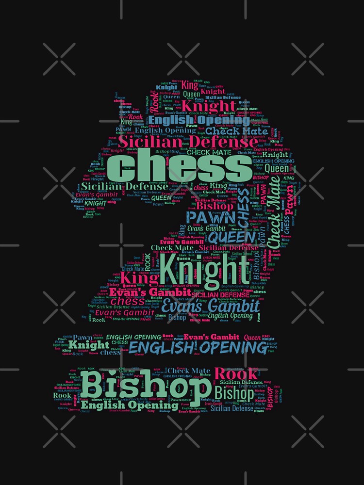 Chess Piece Knight - Word Cloud Essential T-Shirt for Sale by