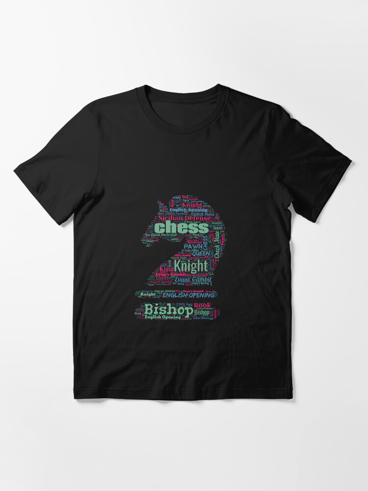 Chess Piece Knight - Word Cloud Essential T-Shirt for Sale by