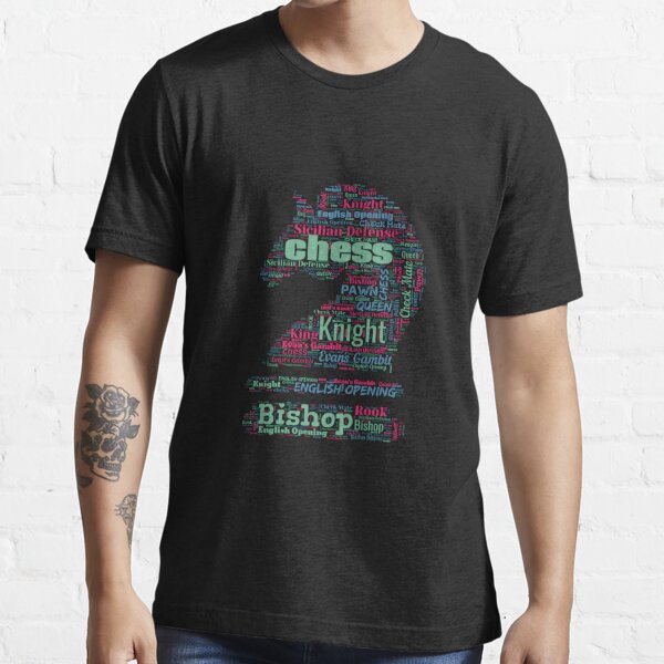 Chess Piece Knight - Word Cloud Essential T-Shirt for Sale by